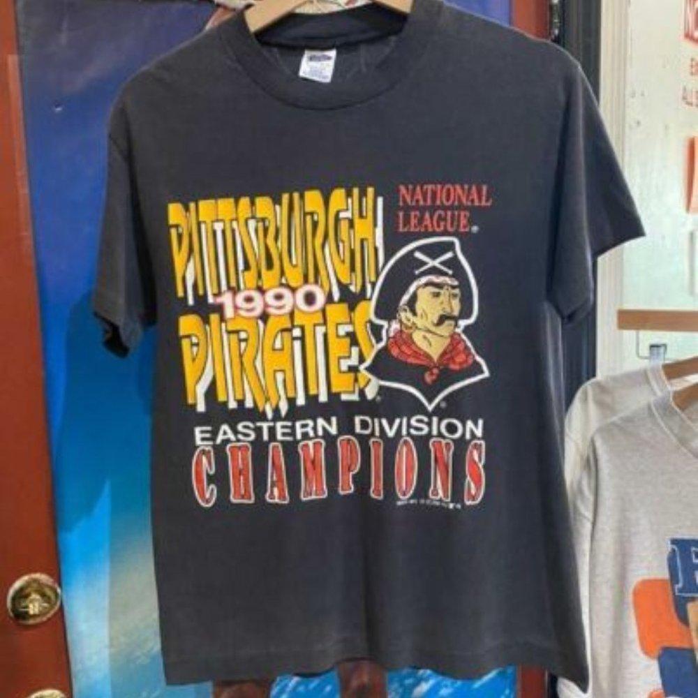 1990 Pittsburgh Pirate T-Shirt Basic Black Unisex Adult Cotton Tee